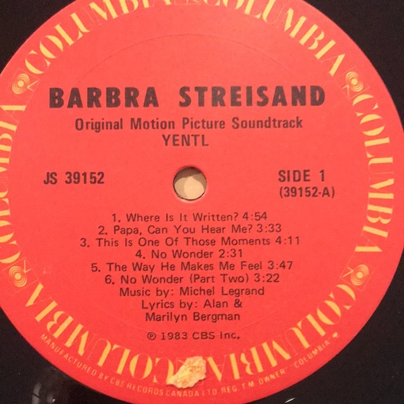 3/$30 Barbra Streisand “Yentl” original motion picture soundtrack 1983 - Picture 5 of 6